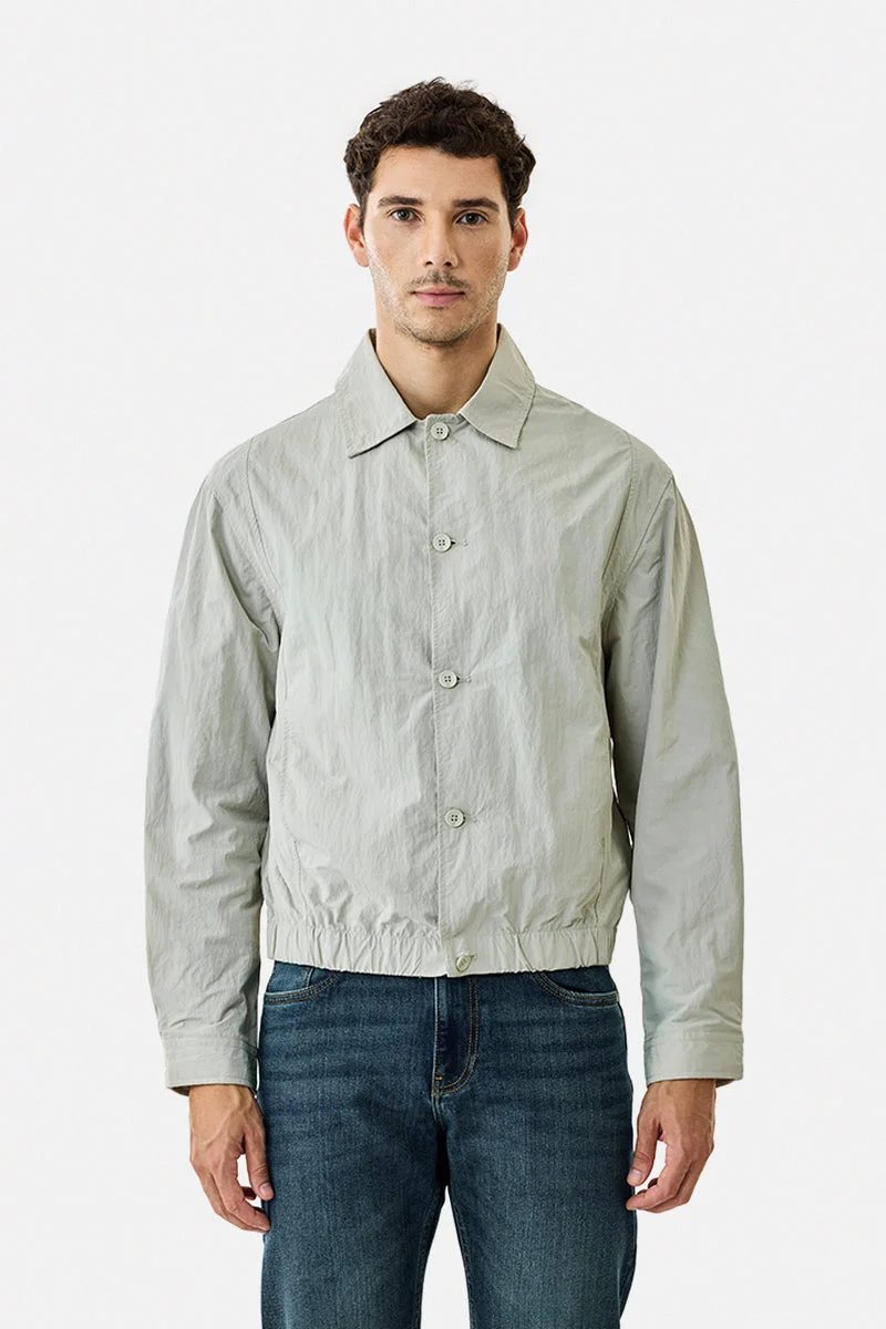 SNITCH Grey Crushed Bomber Jacket for Men | Best Price UAE